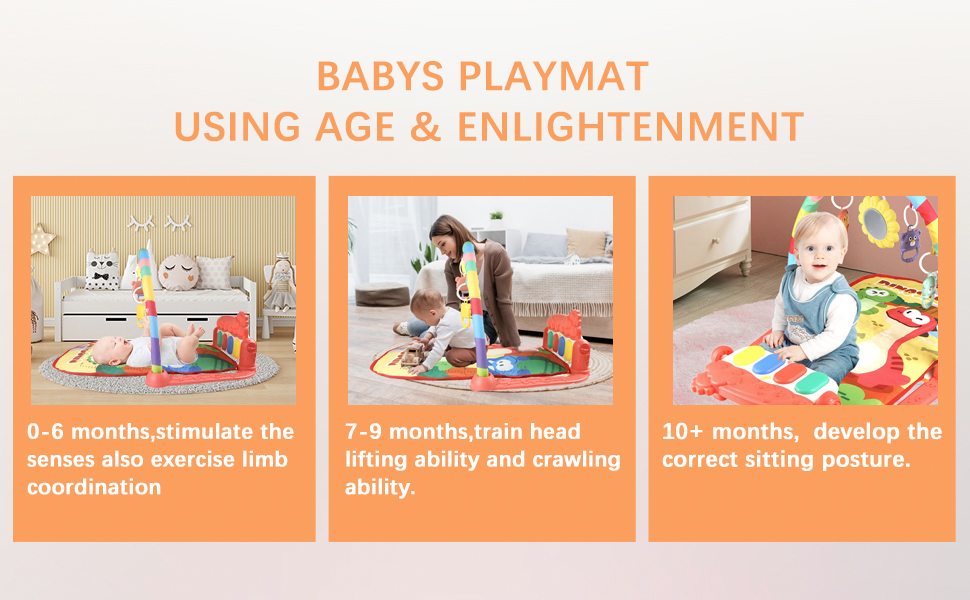 Baby Play Mat, Play Piano Gym Activity Mat Musical Light Activity