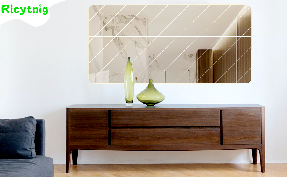 100pcs Silver Teardrop Mirror Tiles Small Mirror Mosaic