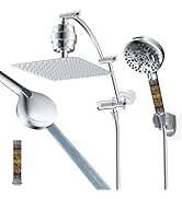 Hibbent All Metal Shower Head,10'' High Pressure Rain Shower Head/Handheld Showerhead Combo with ...