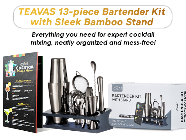 Amazon.com: TEAVAS Mixology Black Bartender Kit with