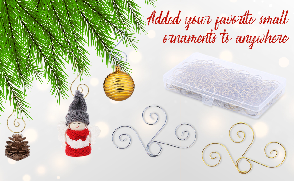 ilauke Christmas Tree Ornament Hooks120pcs Silver & Gold