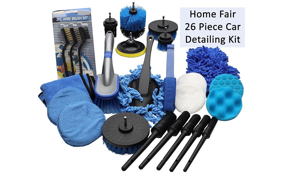 Home Fair 26 Piece Car Cleaning Kit Car Detailing Kit Microfiber Car