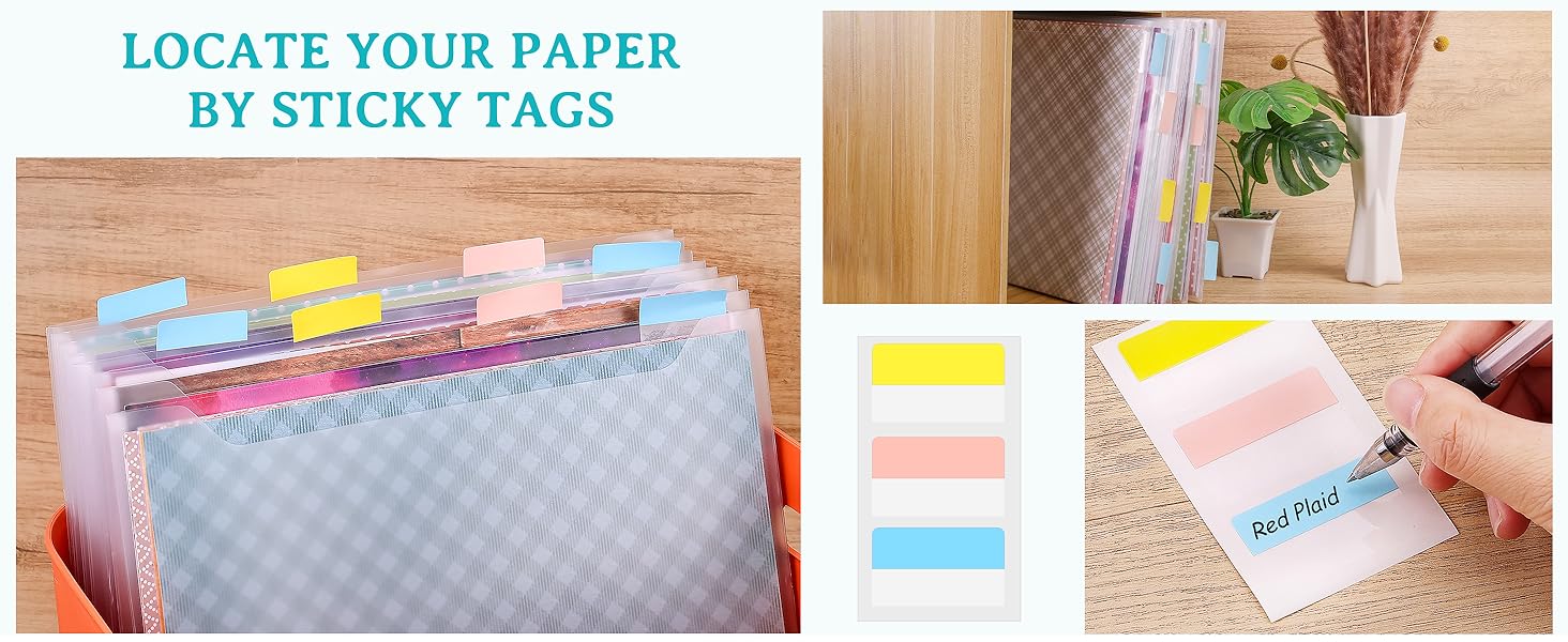 Caydo 8 Pieces Scrapbook Paper Storage Organizer with 30