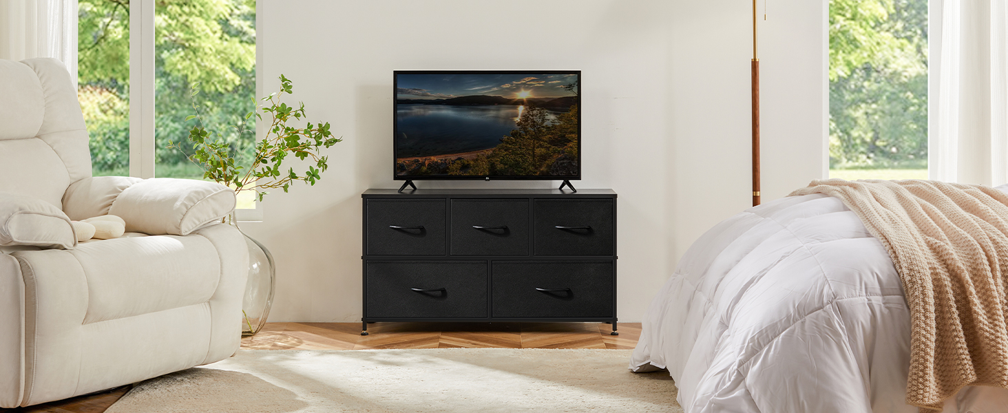 DUMOS Dresser for Bedroom, 5 Storage Drawers