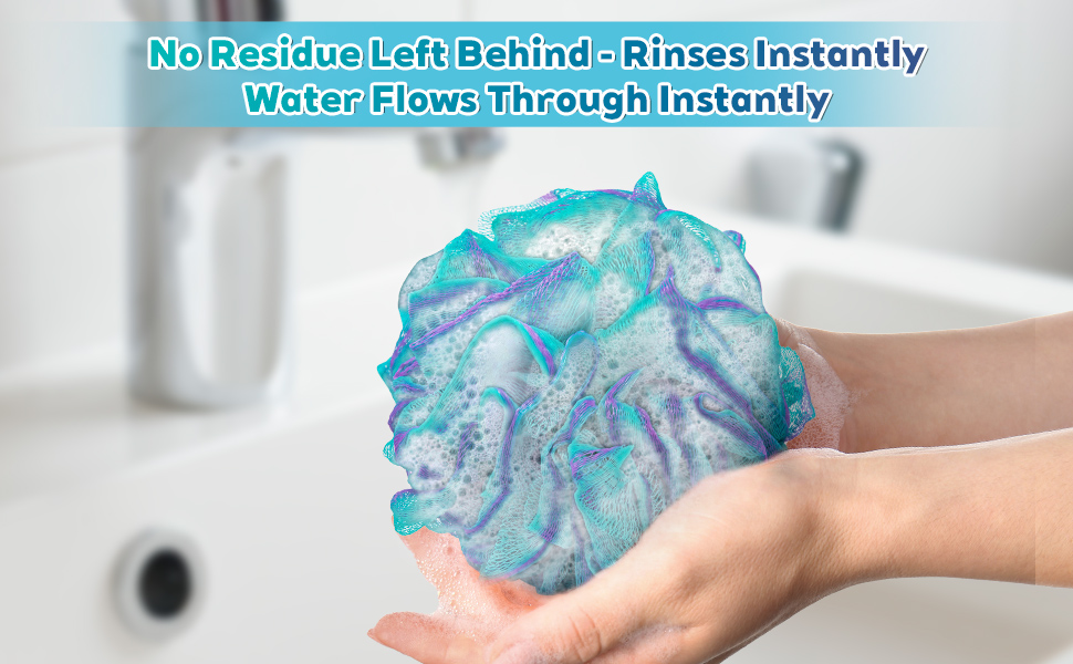 Loofah for Women Men, Shower Loofah 4 Pack,Exfoliating Bath Sponge Body Scrubber, Flower Color Loofa