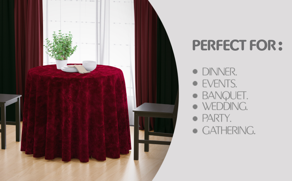 Elegant Round Tablecloth 108 Inch, Made With Fine Crushed