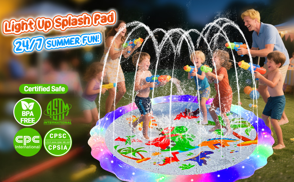 splash pad with led light