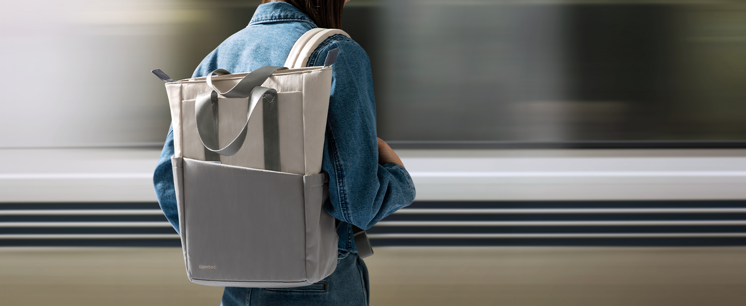 tomtoc 14inch Laptop Backpack for Work, Travel, Water