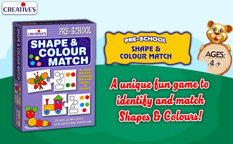 shape & colours match pre-school learning & educational puzzles for kids ages 4 & up activity game
