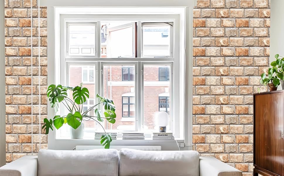 Marble Brick Peel and Stick Wallpaper Waterproof Oilproof