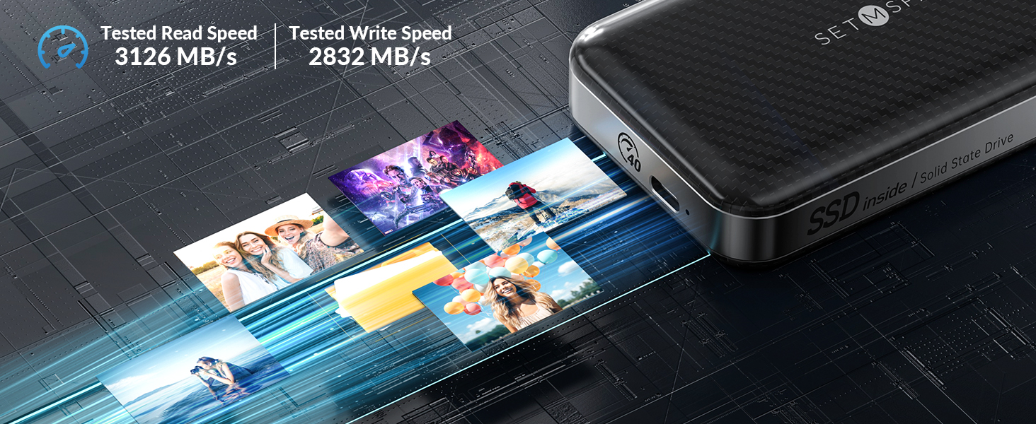 SETMSPACE External Hard Drive, External SSD 2TB, Portable