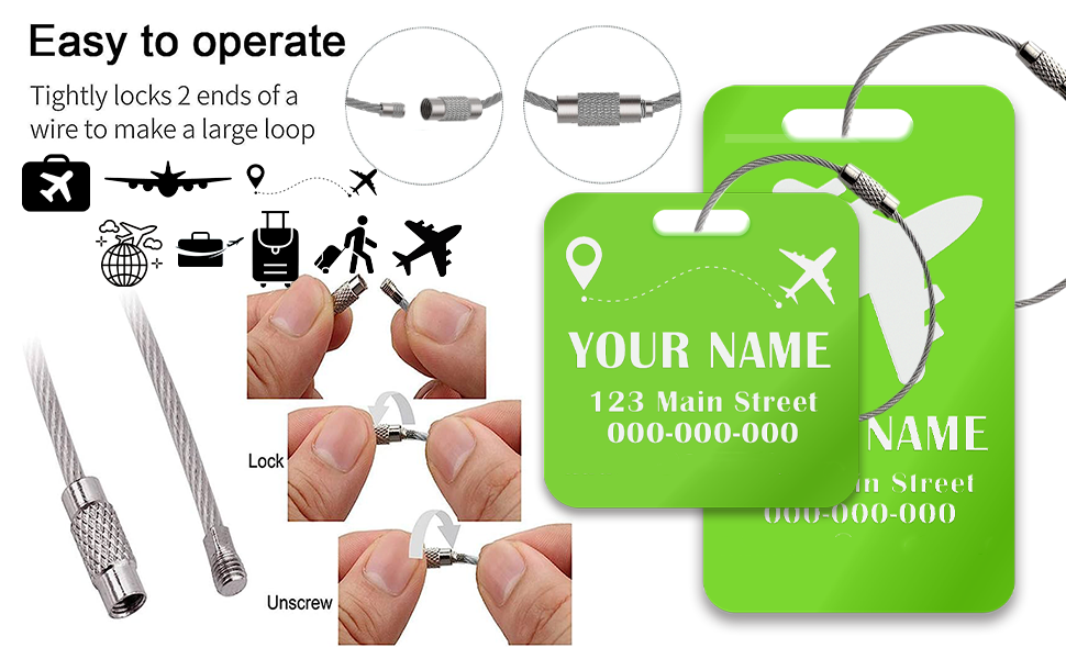 Custom Luggage Tag Personalized Engraved Acrylic Tags for Luggage Bags Backpacks