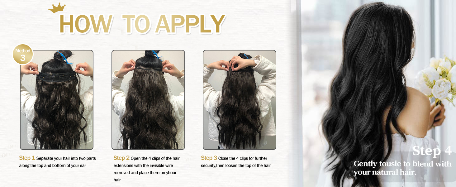 FENTISAR Halo Hair Extensions 20Inch Invisible Wire Hair Extensions with