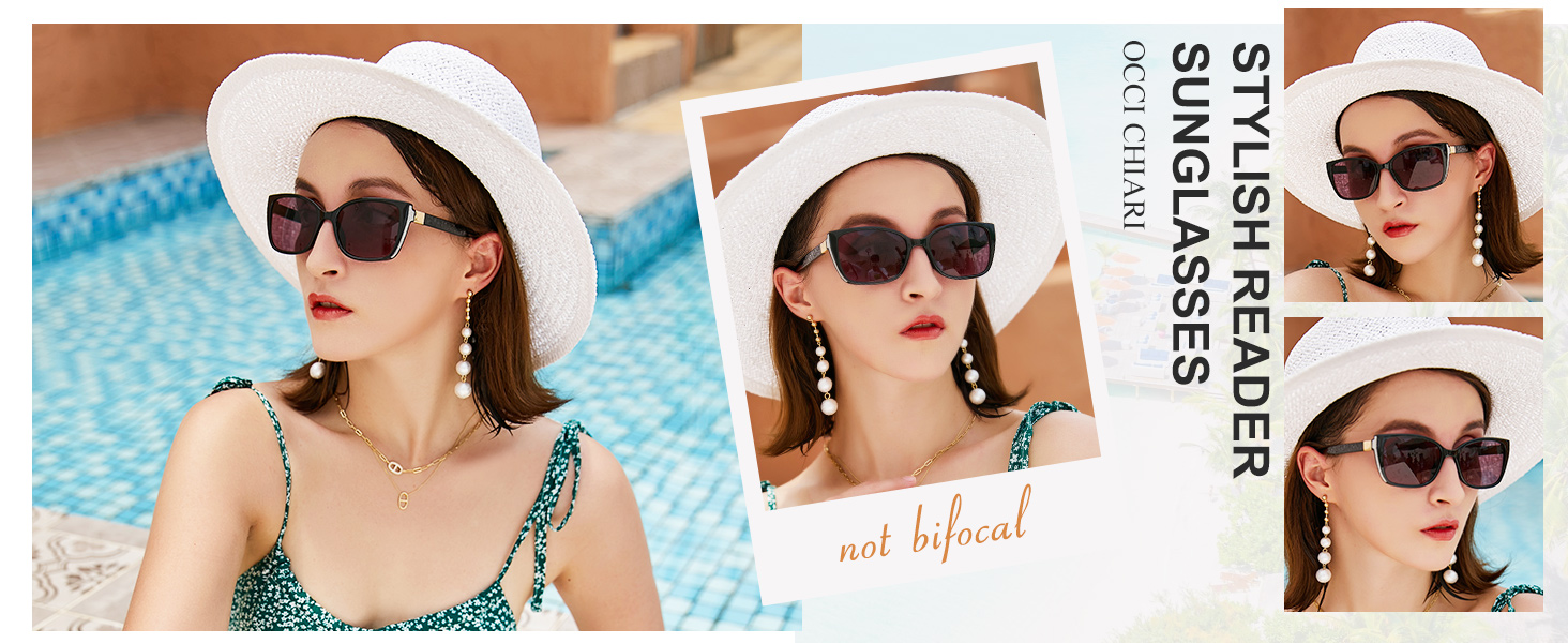 Black reader sunglasses for women