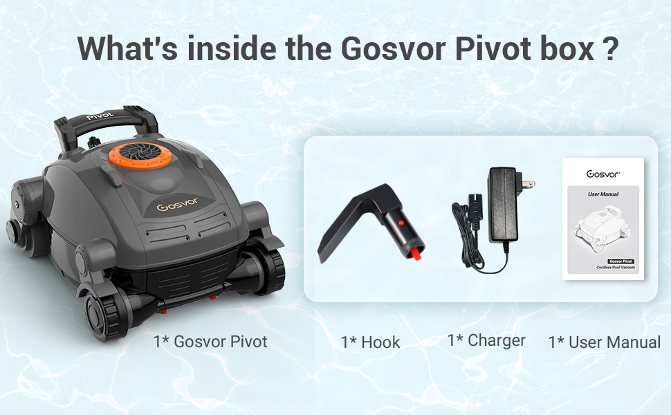 Gosvor Cordless Pool Cleaner, Pool Vacuum with Wall