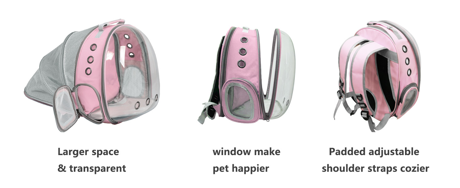 larger space bubble pet backpack