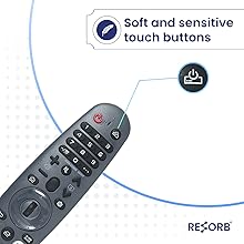 Resorb remote with soft-touch buttons