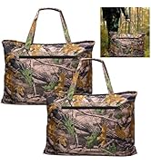 2Pack Waterproof Hunting Scent Control Bag - 26×33in Camouflage Scent Free Tote Bag with Side Poc...