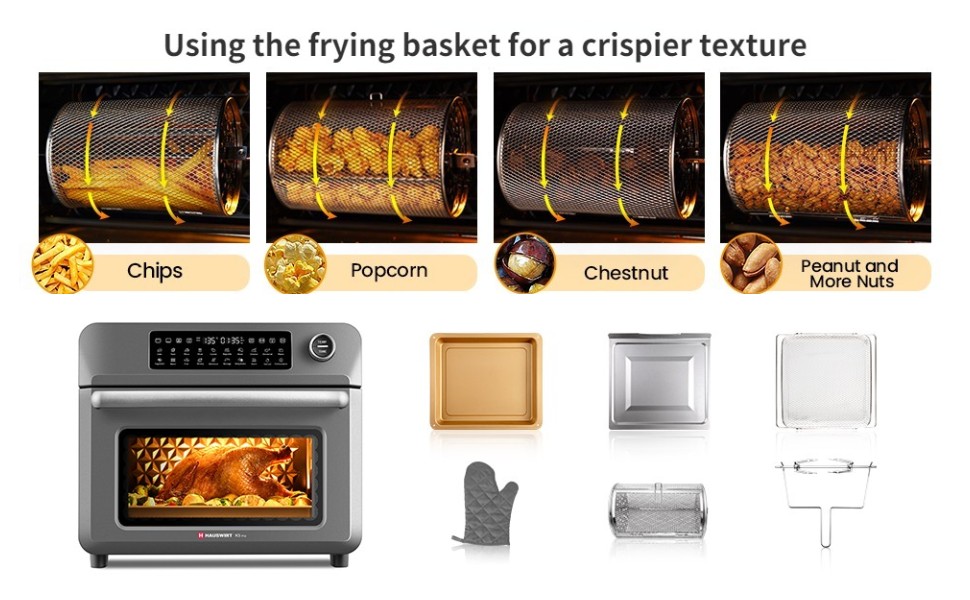 Hauswirt Air Fryer Oven 25 Litre Extra Large, Countertop Convection