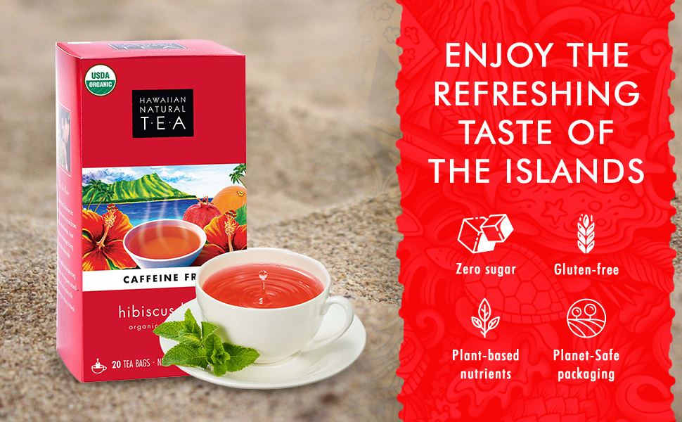 Hawaiian Fruity Hibiscus Bliss Tea green tea chamomile ginger
