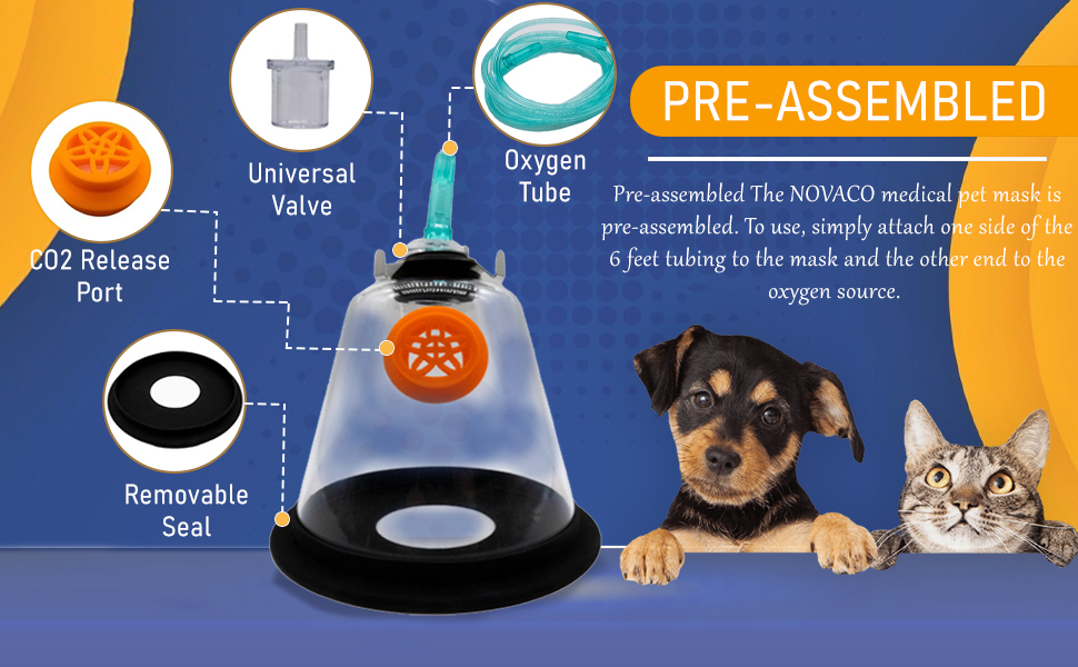 Novaco Medical Pet Oxygen Mask for Dogs and Cats 6 Feet