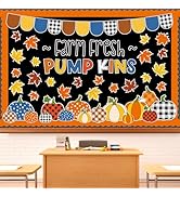 FYSUIMU 109 Pcs Fall Pumpkin Bulletin Board Decoration Autumn Pumpkin Maple Leaves Paper Cutouts ...
