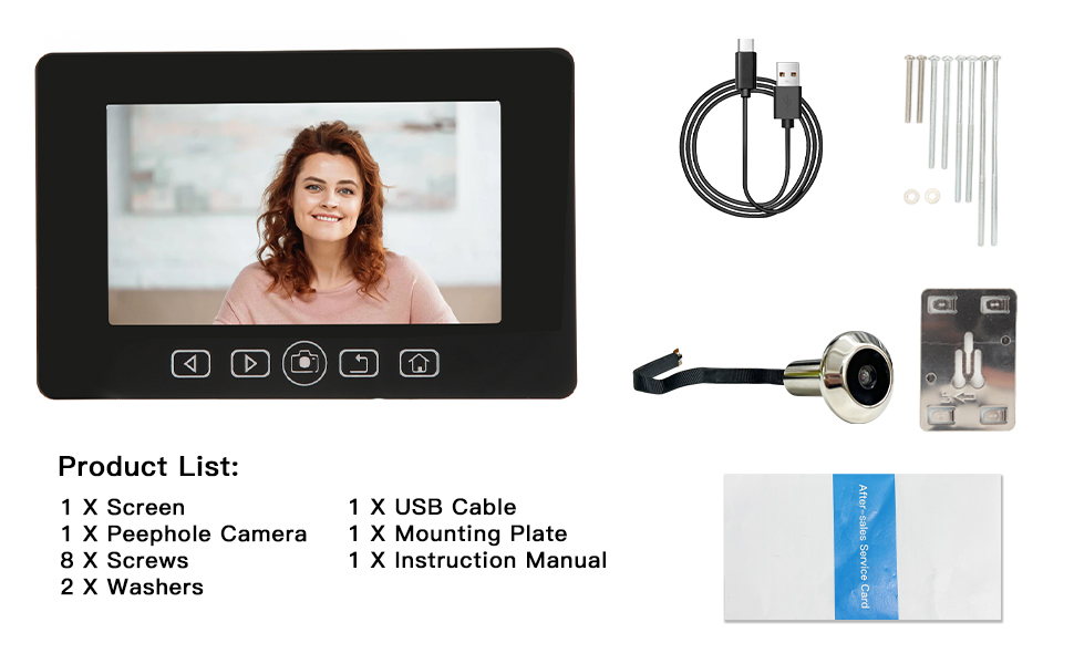 Digital Peephole Door Viewer 4.3 Inch Screen, 90° Wide Angle, Home