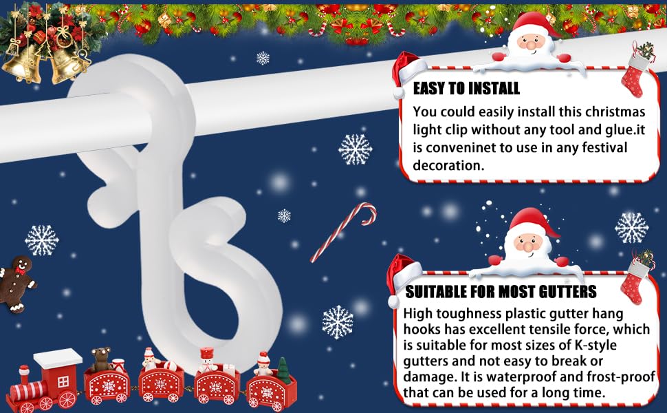 Uneam Christmas Light Hooks Christmas Mini Gutter Hang