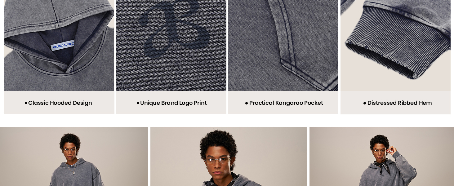 Aelfric Eden Essential Washed Distressed Hoodies