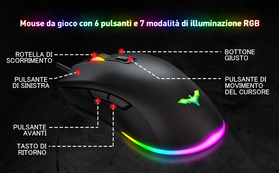 Havit MS732 RGB Backlit Programmable Gaming Mouse