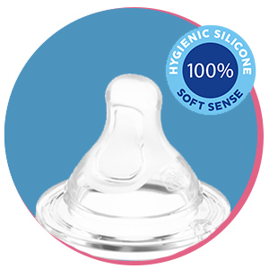 soft silicone teat, baby milk feeding bottle