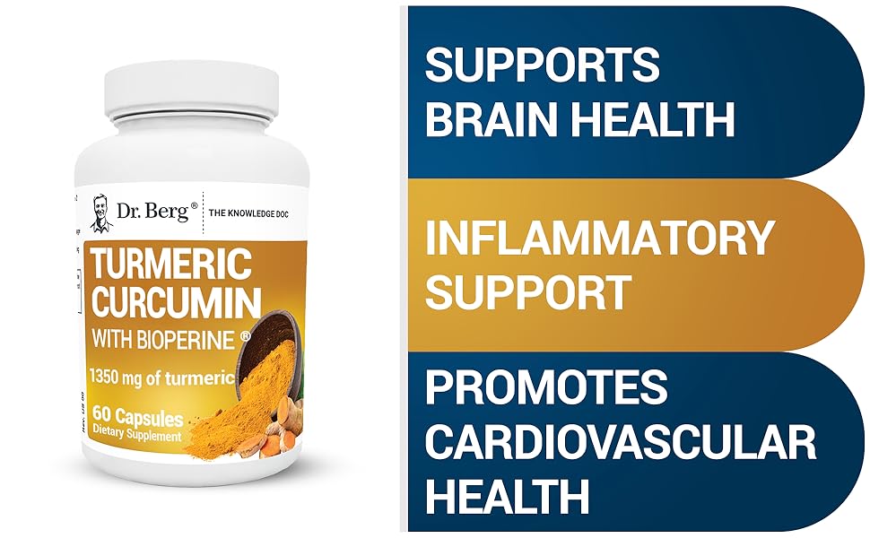 Dr. Berg's Turmeric Curcumin with Bioperine 95 Curcuminoids Turmeric
