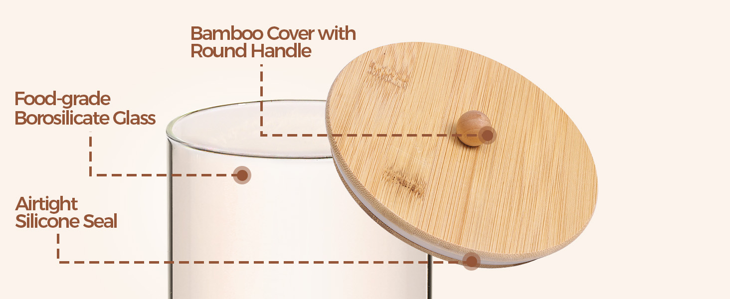 ComSaf Half Gallon Cookie Jar, Large Glass Jar with Lid