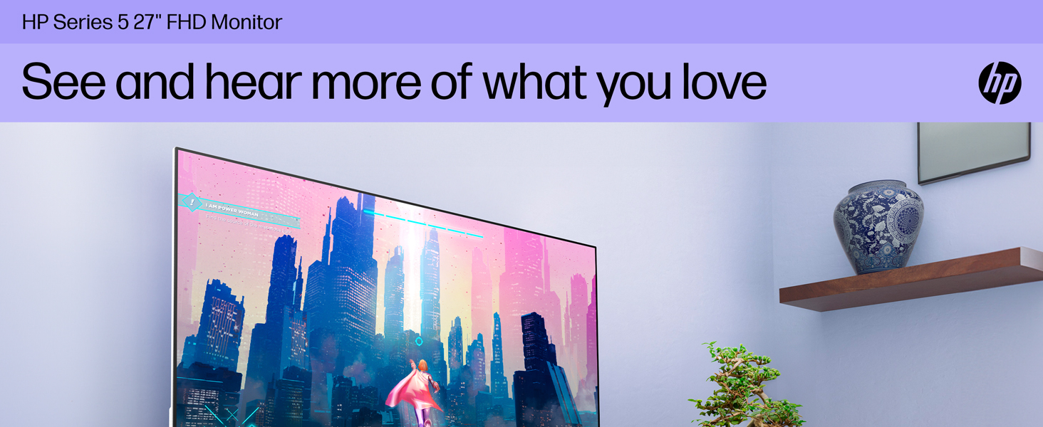 hp series 5 27 inch fhd full hd monitor display screen speakers