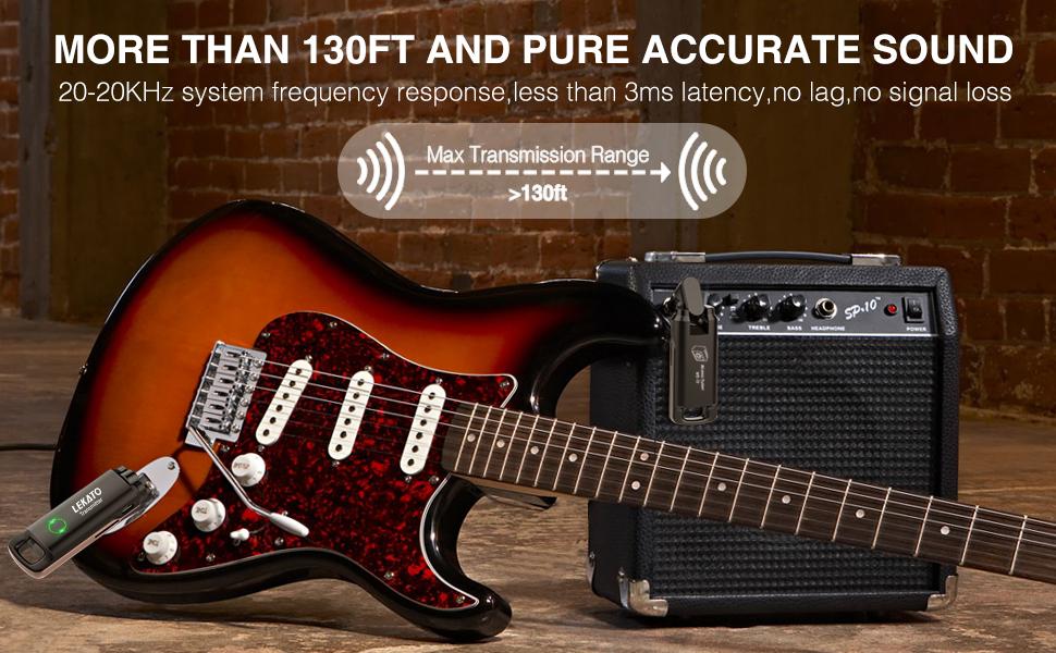 LEKATO Guitar Wireless System 70 Kanäle Guitar Wireless Transmitter