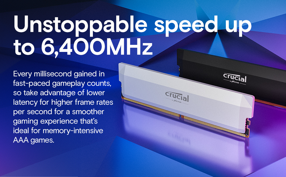 Crucial Pro DDR5 RAM 32GB Kit (2x16GB) 6400MHz CL38