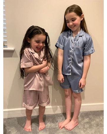 girls silk pyjamas