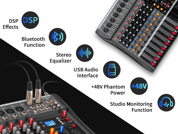 Depusheng DX6 6チャンネルアナログミキサー Amazon.com: Depusheng DX6 Professional Mixer Sound Board