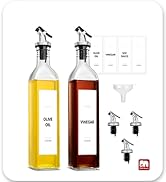 GMISUN Oil and Vinegar Dispenser Set, Olive Oil Dispenser Bottle for Kitchen with 17oz / 500ml Ol...