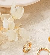 Gold Hoop Earrings for Women, Trendy 14K Gold Plated Hypoallergenic Link Huggie Earrings Stack, D...