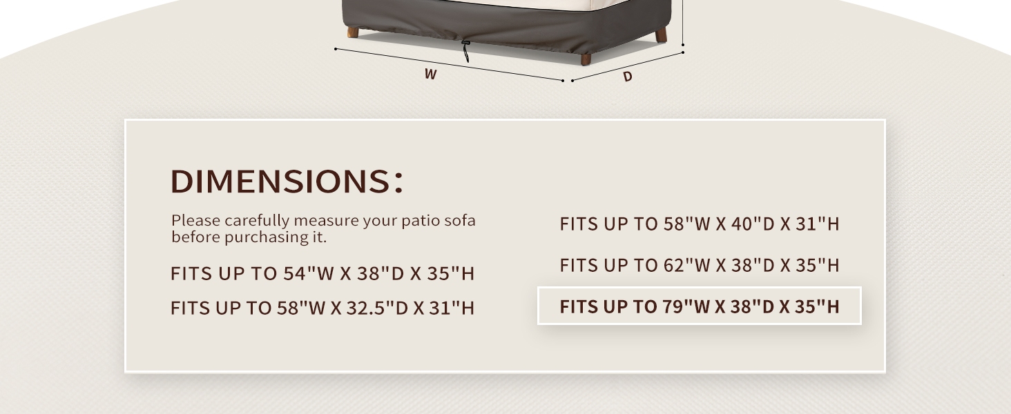 sofa  cover size