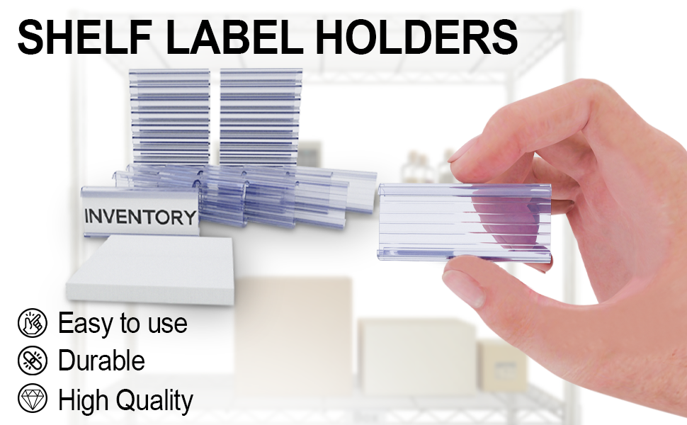 Wire Plastic Shelf Label Holders, Plastic Rack Label Clip Holder for Home, Office