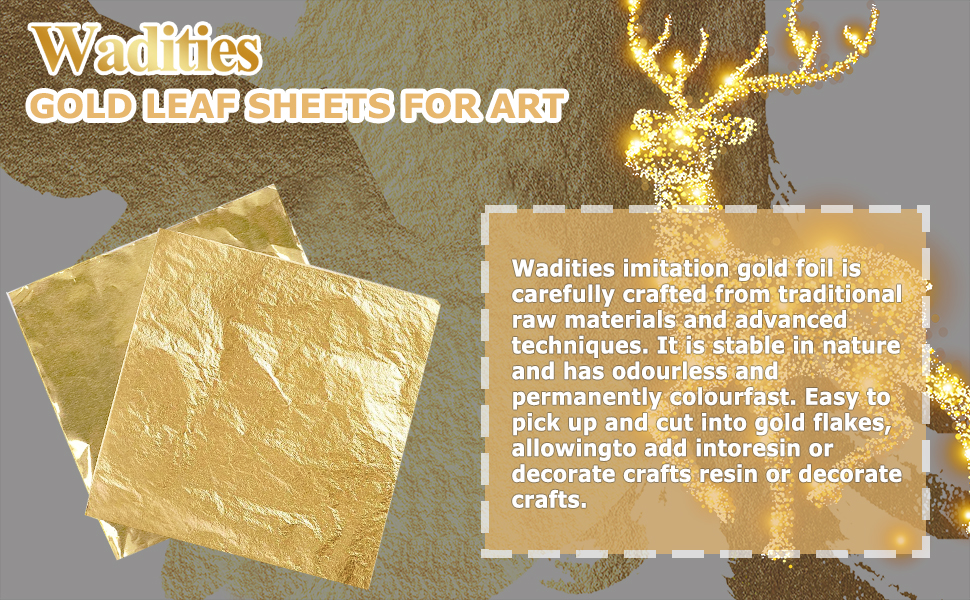 Gold Foil Multipurpose Gold Leaf for Nail, Art & DIY Project, Picture Frame, Home Wall