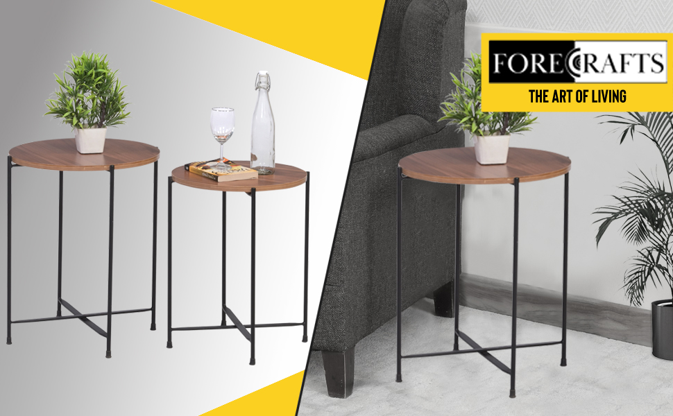 FORECRAFTS Round End Coffee/Side Coffee Table