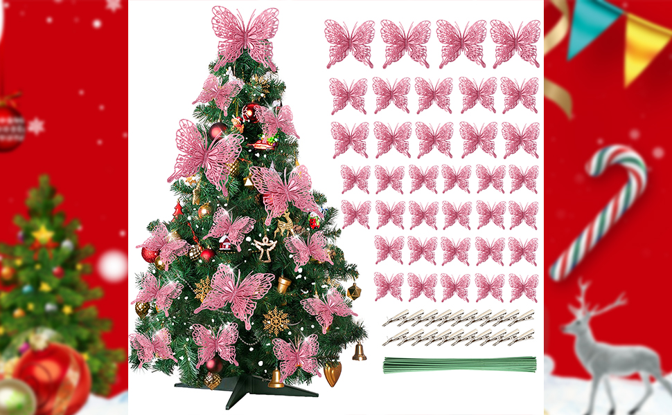 Christmas Glitter Butterfly Ornament