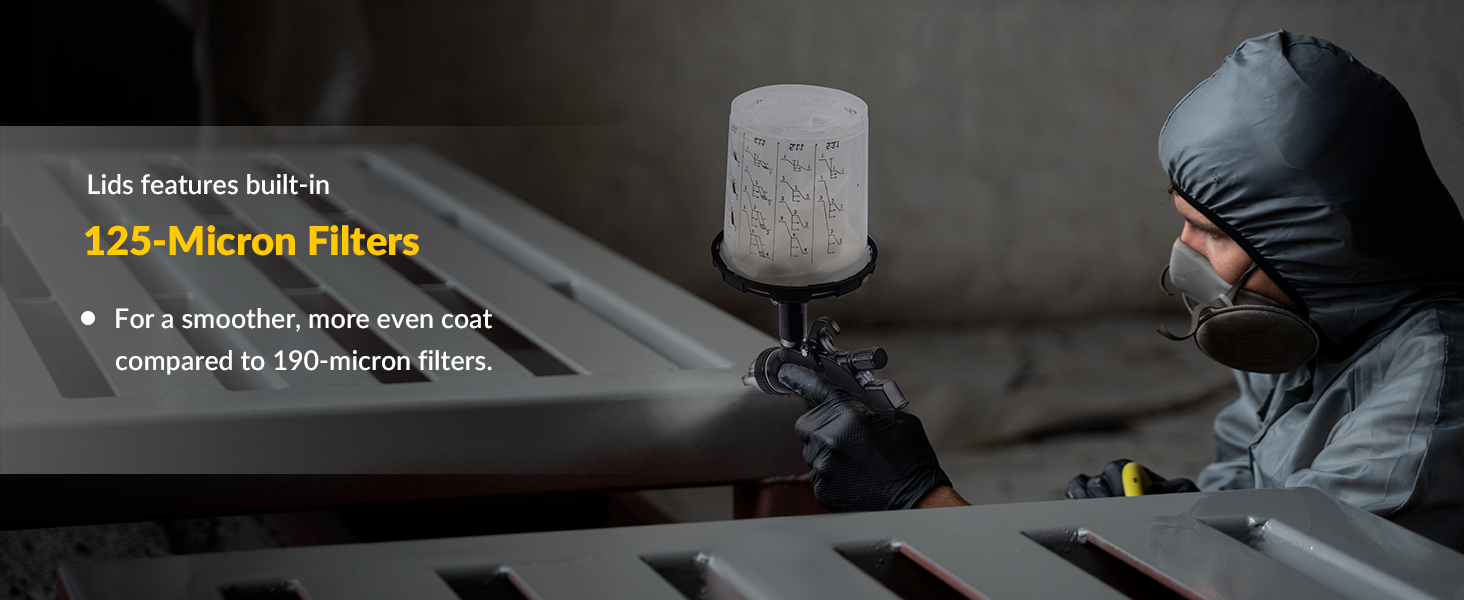 Fine Filtration paint cups with lids