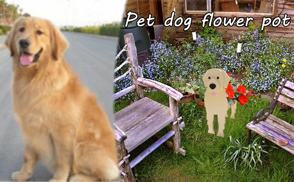 Mrzneaoch Dog Planters for Outdoor Plants, PVC Dog Planter