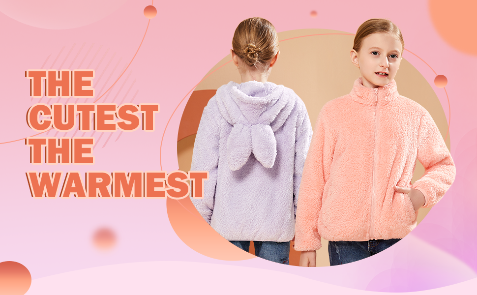 girls lightweight sherpa fleece jacket