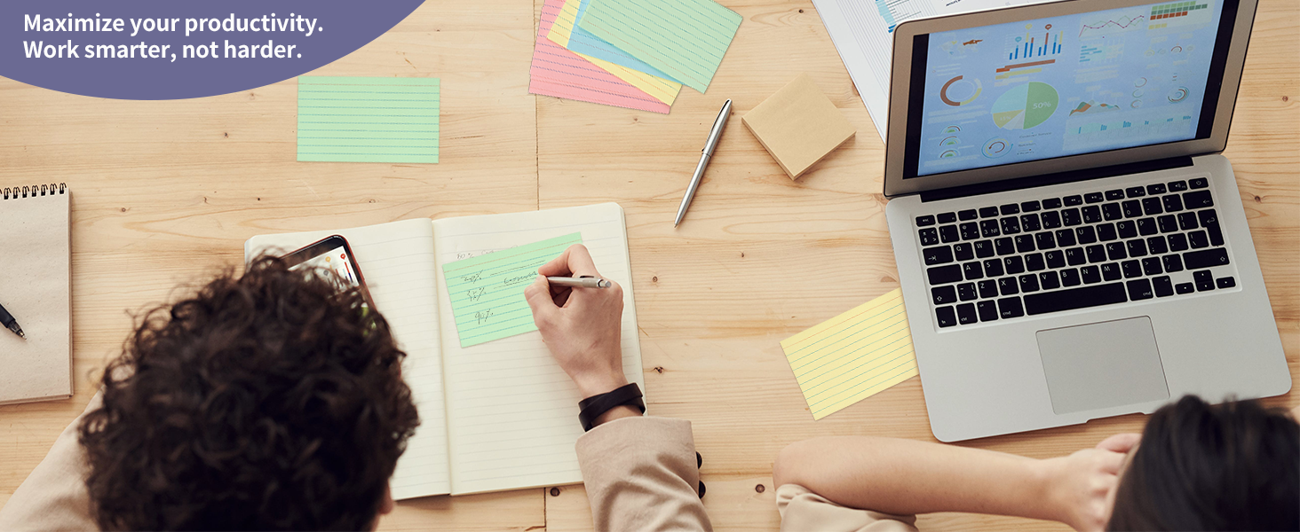 colorful index cards