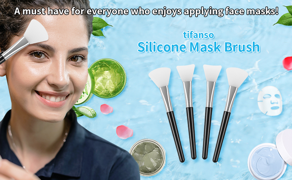 tifanso 4PCS Silicone Face Mask Brush, Face Mask Applicator